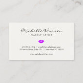 Carte De Visite Artiste maquillage Aquarelle Gras Lèvres Violettes (Dos)