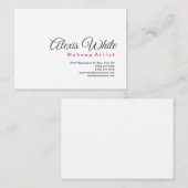 Carte De Visite Artiste maquillage blanc simple moderne minimalist (Devant / Derrière)