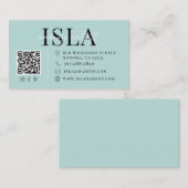 Carte De Visite Artiste Maquillage Code QR Bleu (Devant / Derrière)
