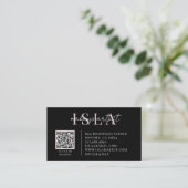 Carte De Visite Artiste Maquillage Code QR Rose Noir (Debout devant)