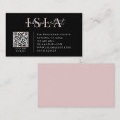 Carte De Visite Artiste Maquillage Code QR Rose Noir (Devant / Derrière)