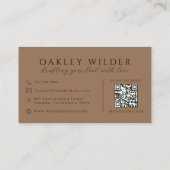 Carte De Visite Artiste Maquillage Code QR Terracotta Foncé (Dos)