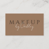 Carte De Visite Artiste Maquillage Code QR Terracotta Foncé (Devant)