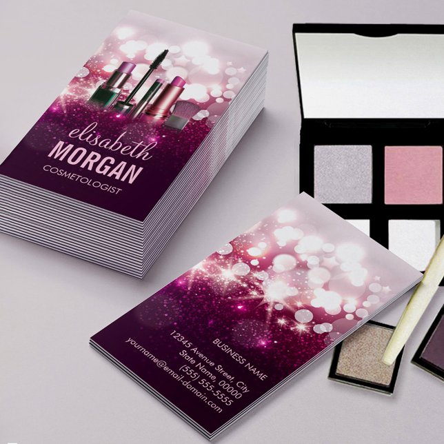 Carte De Visite Artiste maquillage Cosmeticien - Parties scintilla