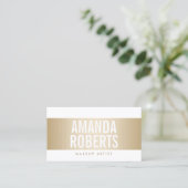 Carte De Visite Artiste maquillage Courbe d'or moderne Gras (Debout devant)