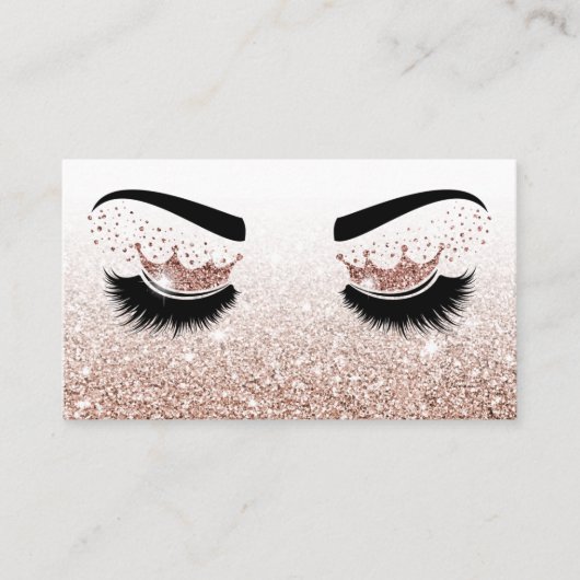 Carte De Visite Artiste maquillage Crown Lashes Beauté Salon Exten (Devant)