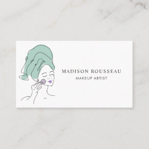 Carte De Visite Artiste maquillage de la ligne de visage de femme