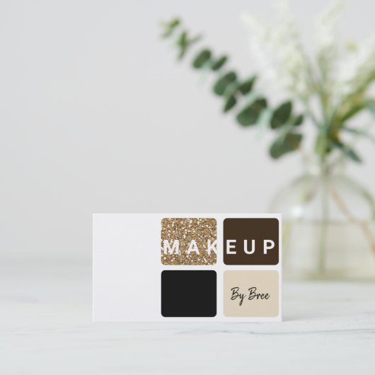 Carte De Visite Artiste maquillage de la palette d'ombre de la fon (Debout devant)