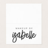 Carte De Visite Artiste maquillage de nom de script (Extérieur déplié)