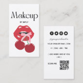 Carte De Visite Artiste maquillage des lèvres rouges (Devant / Derrière)