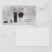 Carte De Visite Artiste maquillage élégant argent glamour (Devant / Derrière)