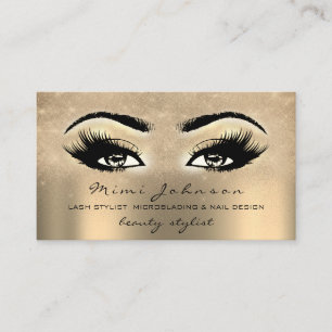 Carte De Visite Artiste maquillage Eyebrow Lash Gold Spark Esthéti