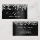 Carte De Visite Artiste maquillage Eyelash Black Drives Silver Dia (Devant / Derrière)