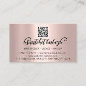 Carte De Visite Artiste maquillage Eyelash Brows Code QR Logo Rose (Dos)