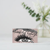 Carte De Visite Artiste maquillage Eyelash Brows Code QR Logo Rose (Debout devant)