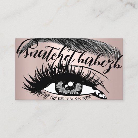Carte De Visite Artiste maquillage Eyelash Brows Code QR Logo Rose (Devant)