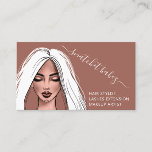 Carte De Visite Artiste maquillage Eyelash cheveux Brows Lips Blus