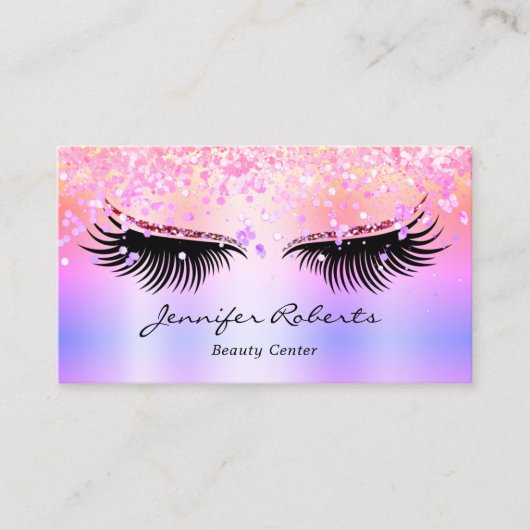 Carte De Visite Artiste maquillage Eyelash Parties scintillant hol (Devant)