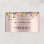 Carte De Visite Artiste maquillage Eyelash Parties scintillant Ros (Dos)