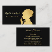 Carte De Visite Artiste maquillage Faux Gold Woman Pink Glitz Lips (Devant / Derrière)