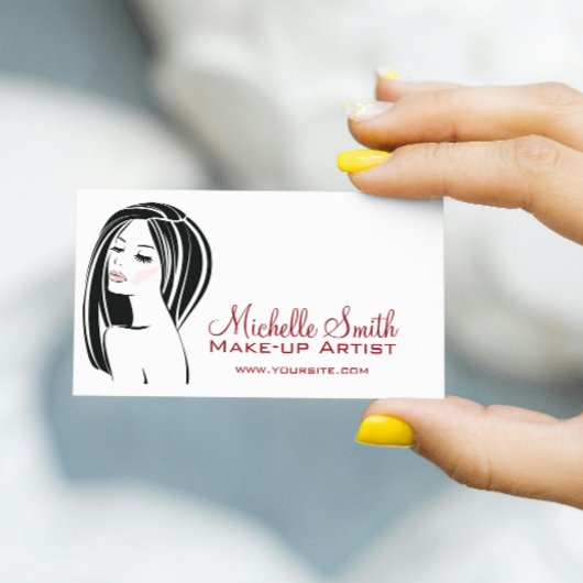Carte De Visite Artiste maquillage Femme Face longs cils marque