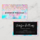 Carte De Visite Artiste maquillage Holographique Opale Parties sci (Devant / Derrière)