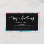 Carte De Visite Artiste maquillage Holographique Opale Parties sci (Dos)