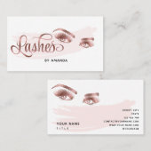 Carte De Visite Artiste maquillage Lash Eyebrow Eyes Lashes Rose G (Devant / Derrière)
