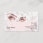 Carte De Visite Artiste maquillage Lash Eyebrow Lashes Marble Rose (Dos)