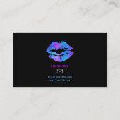 Carte De Visite Artiste maquillage Lèvres peintes en bleu violet (Dos)
