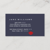 Carte De Visite Artiste maquillage Lèvres rouges blanches (Dos)