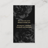 Carte De Visite Artiste maquillage Logo personnalisé Élégant noir (Dos)