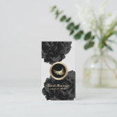 Carte De Visite Artiste maquillage Logo personnalisé Élégant noir (Debout devant)