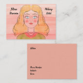 Carte De Visite Artiste maquillage Main tiré femme (Devant / Derrière)