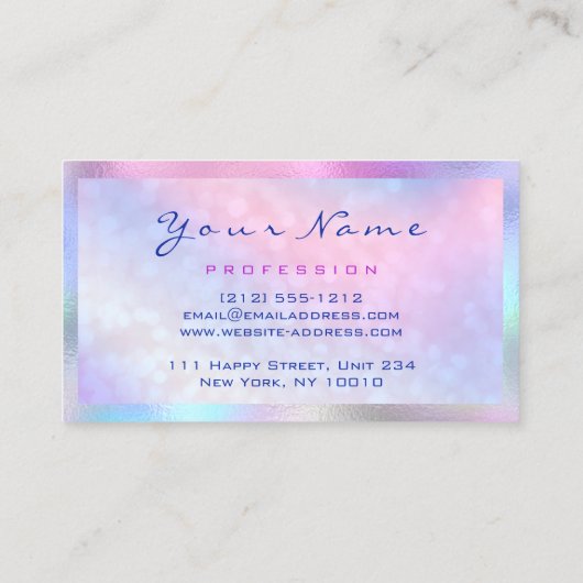 Carte De Visite Artiste maquillage Microbling Eyelash Holographe r (Dos)