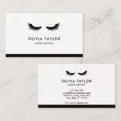 Carte De Visite Artiste maquillage minimaliste Élégant noir et bla (Devant / Derrière)