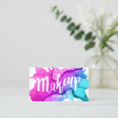 Carte De Visite Artiste maquillage Moderne Aquarelle Salon de Beau (Debout devant)