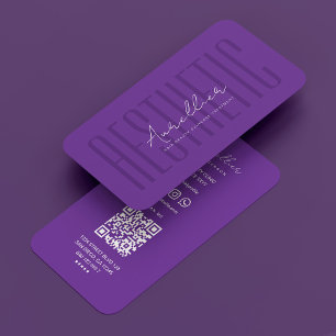 Carte De Visite Artiste maquillage moderne Cosmetologue Royal Purp