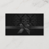 Carte De Visite Artiste maquillage moderne en ruban noir Damas (Devant)