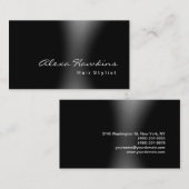 Carte De Visite Artiste maquillage moderne gris noir (Devant / Derrière)