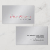 Carte De Visite Artiste maquillage moderne gris rouge cheveux (Devant / Derrière)