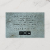 Carte De Visite Artiste maquillage moderne Grunge Blue Grey (Dos)