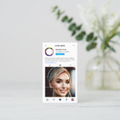 Carte De Visite Artiste maquillage moderne Instagram Monogramme (Debout devant)