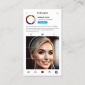 Carte De Visite Artiste maquillage moderne Instagram Monogramme (Devant)