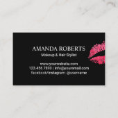 Carte De Visite Artiste maquillage Moderne Lèvres rouges Imprimer (Dos)