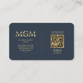 Carte De Visite Artiste maquillage moderne Monogramme Bleu élégant (Dos)