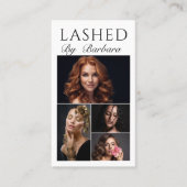 Carte De Visite Artiste maquillage moderne Noir 4 photo code qr (Devant)