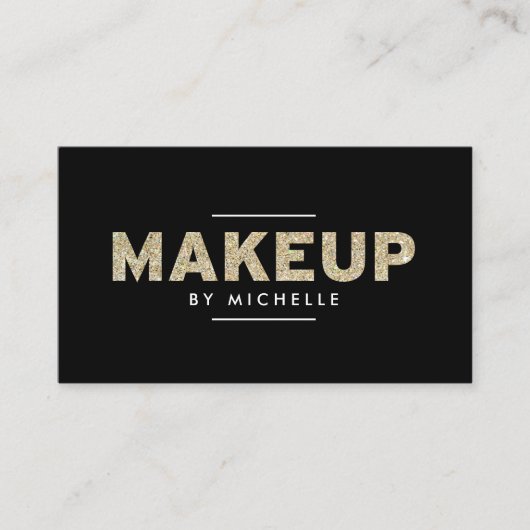 Carte De Visite Artiste maquillage moderne Parties scintillant d'o (Devant)