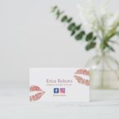 Carte De Visite Artiste maquillage Moderne Rose Gold Lips Beauté S (Debout devant)