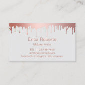 Carte De Visite Artiste maquillage Moderne Rose Gold Lips Beauté S (Dos)